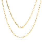 Fine Paperclip Link Gold Necklace - Dracakis Jewellers